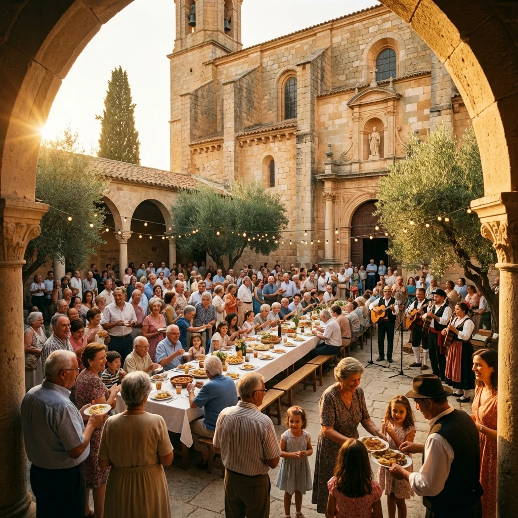 Claustro con arcos de un edificio religioso